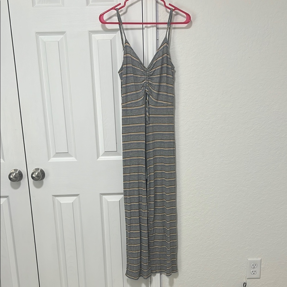 Striped Gray and Yellow jumpsuit